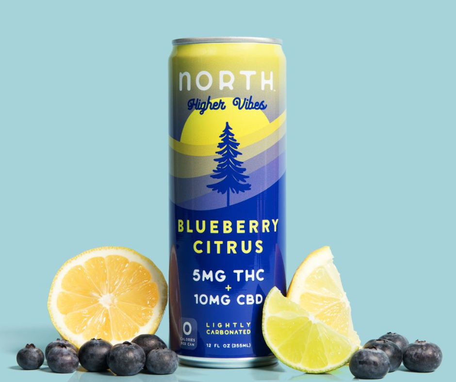 North Higher Vibes Blueberry Citrus THC Seltzer