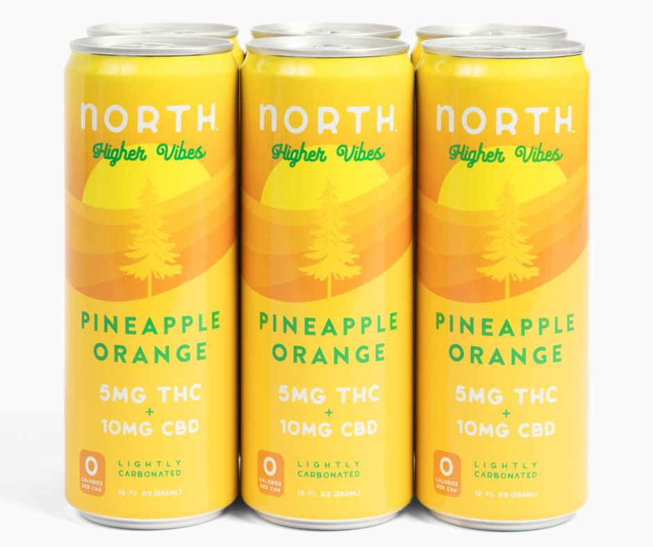 North Higher Vibes Pineapple Orange THC Seltzer