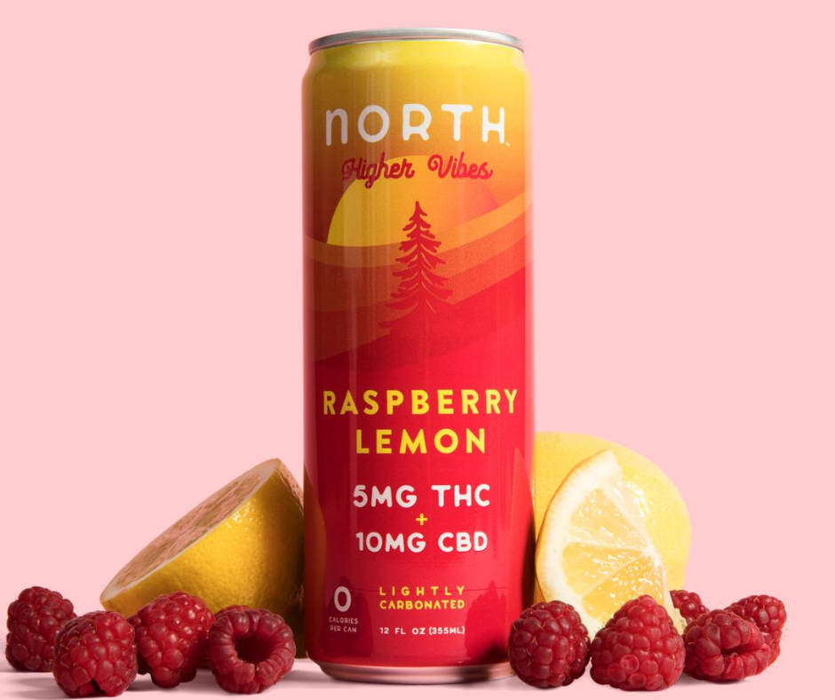 North Higher Vibes Raspberry Lemon THC Seltzer