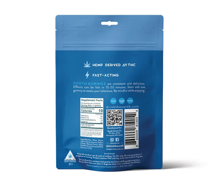 Blue Razz THC Gummy Bag